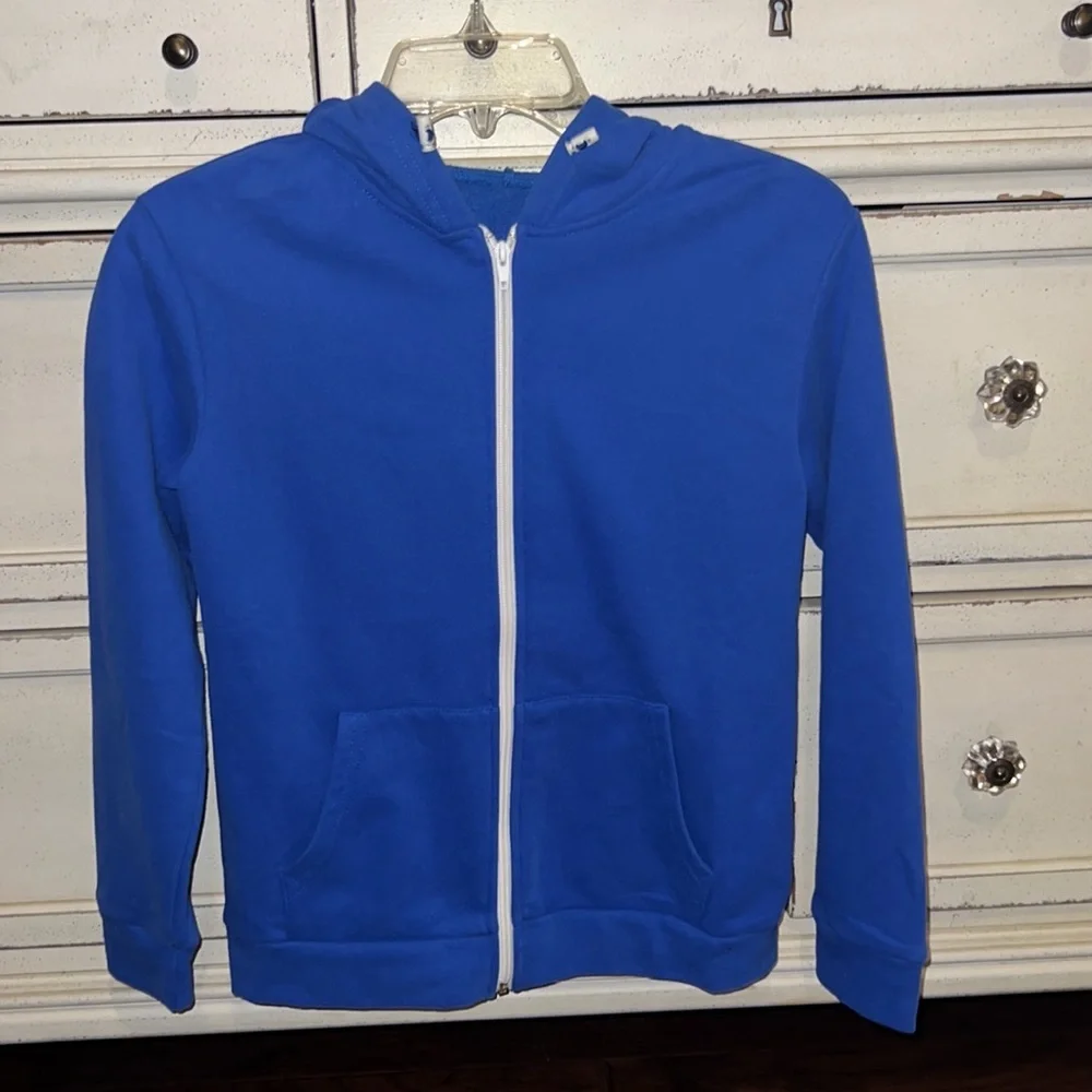 Royal Blue & White hoodie zipper jacket size youth XL - Picture 2 of 5